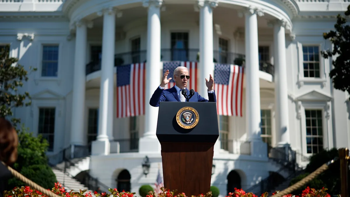 U.S. President Joe Biden speaks before signing the CHIPS and Science Act of 2022 during a ceremony on the South Lawn of the White House on August 9, 2022 in Washington, DC